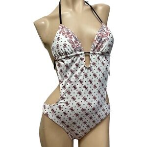 Guess One-Piece Swimwear PETITE SMALL Red/White/Black